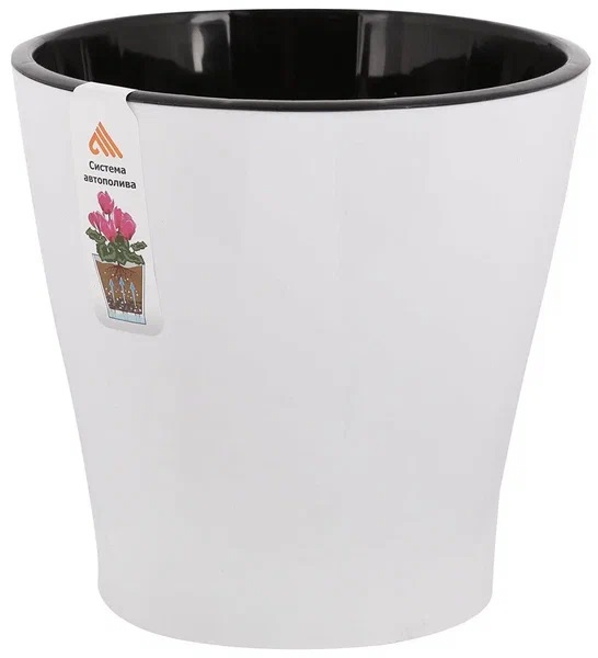 2. Горшок Лея 2,2л М7928 с автополивом, белый-бежевый