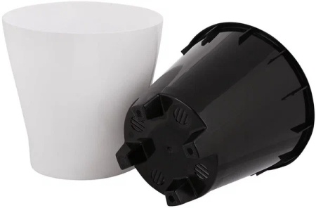 3. Горшок Лея 2,2л М7928 с автополивом, белый-бежевый