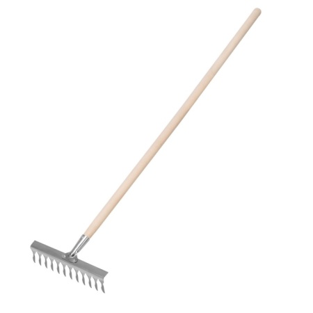 Грабли клепаные 12-Зубые витые, нерж. с черенком