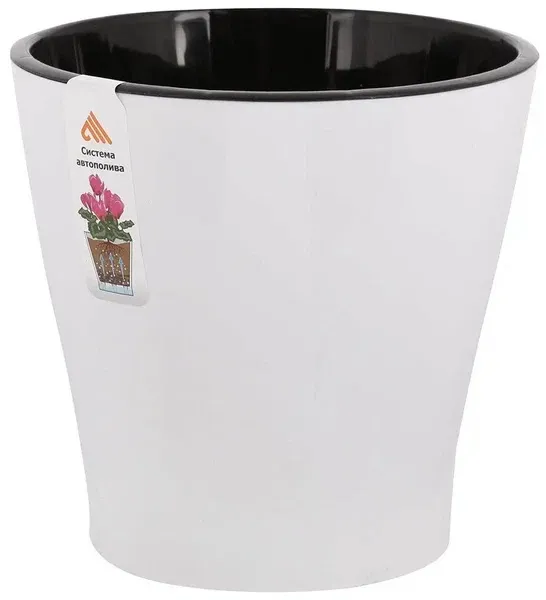 2. Горшок Лея 2,2л М7928 с автополивом, белый-бежевый